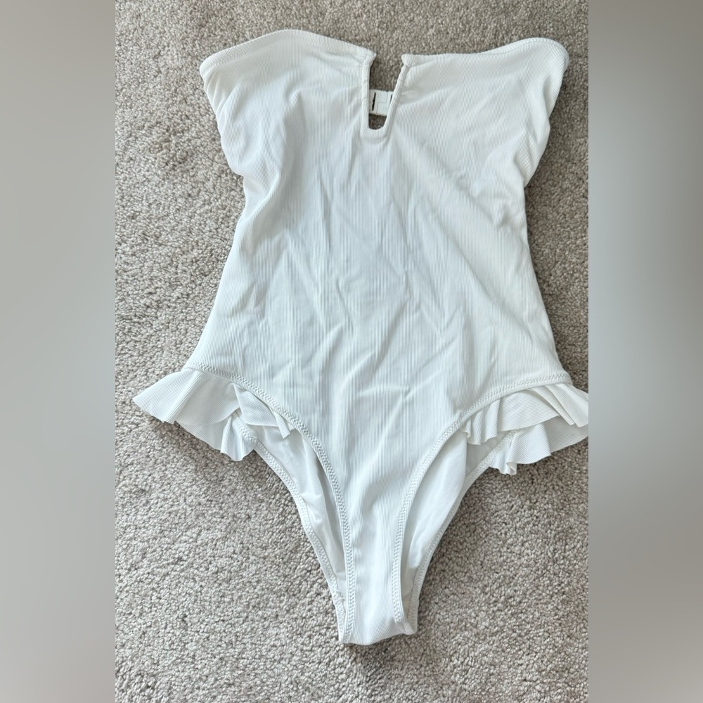 Zara Limited Edition Ruffle Pattern Strapless Bod… - image 1